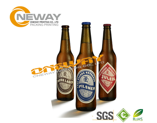 Smooth Glossy Paper Beer Bottle Labels Anti - Oil Self Adhesive Label