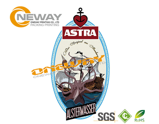 Smooth Glossy Paper Beer Bottle Labels Anti - Oil Self Adhesive Label