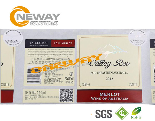 Packaging Paper Custom Label Tags Self Adhesive for Wine Bottle Tag
