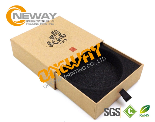 Matt Black Drawer Sliding Paper Box Packaging , Cardboard Drawer Storage Box