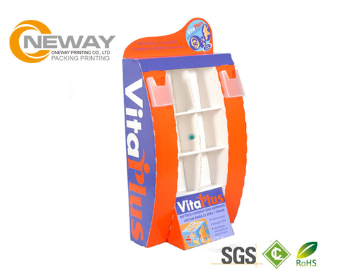 Folding Cardboard Floor Display Stands / Cosmetic Packaging Display stands