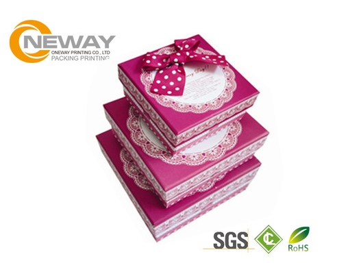 Deluxe Flower Paper Box Decorated Gift Boxes For Wedding / Party