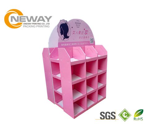 4 Shelves Corrugated Cardboard Pallets Custom Poster Display Rack