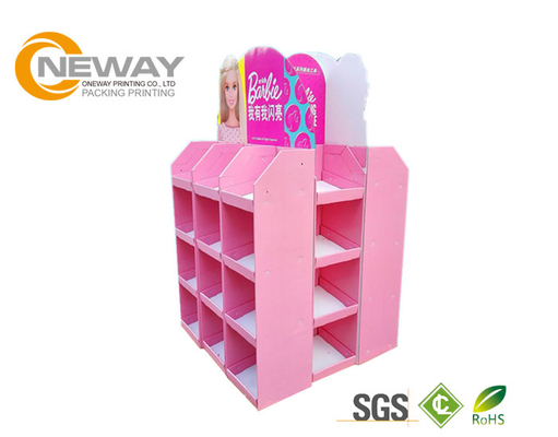 4 Shelves Corrugated Cardboard Pallets Custom Poster Display Rack