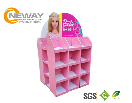 4 Shelves Corrugated Cardboard Pallets Custom Poster Display Rack