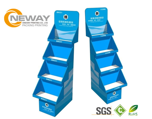 Customized Colorful Corrugated Cardboard Retail Display Stands With PP Lamination