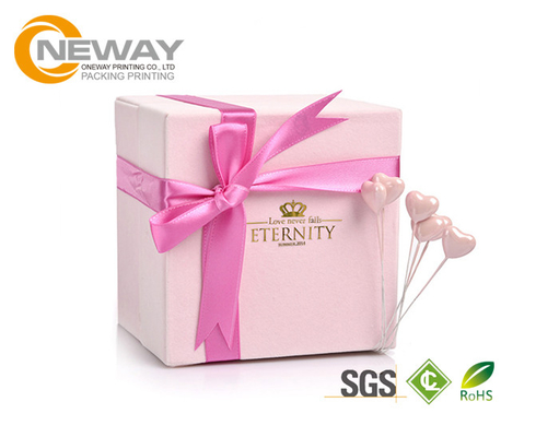 Flower Gift Box , Pink Rose Waterproof Square flower paper box for Saint Valentine's Day