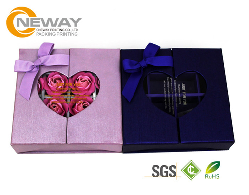 Flower Gift Box Full Color Elegant Square Rigid Cardboard Flower Paper Box with Clear Window