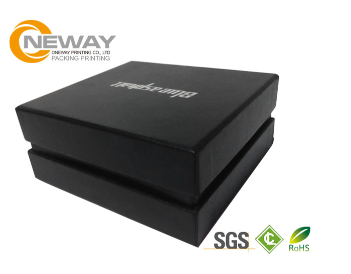 Eco-Friendly Black Color Paper Gift Box , Custom Printed Paper Stationery Boxes