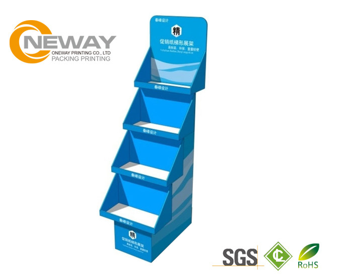 Customized Colorful Corrugated Cardboard Retail Display Stands With PP Lamination